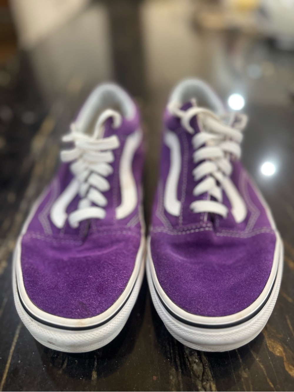 Vans Purple and White Old Skool Sneakers